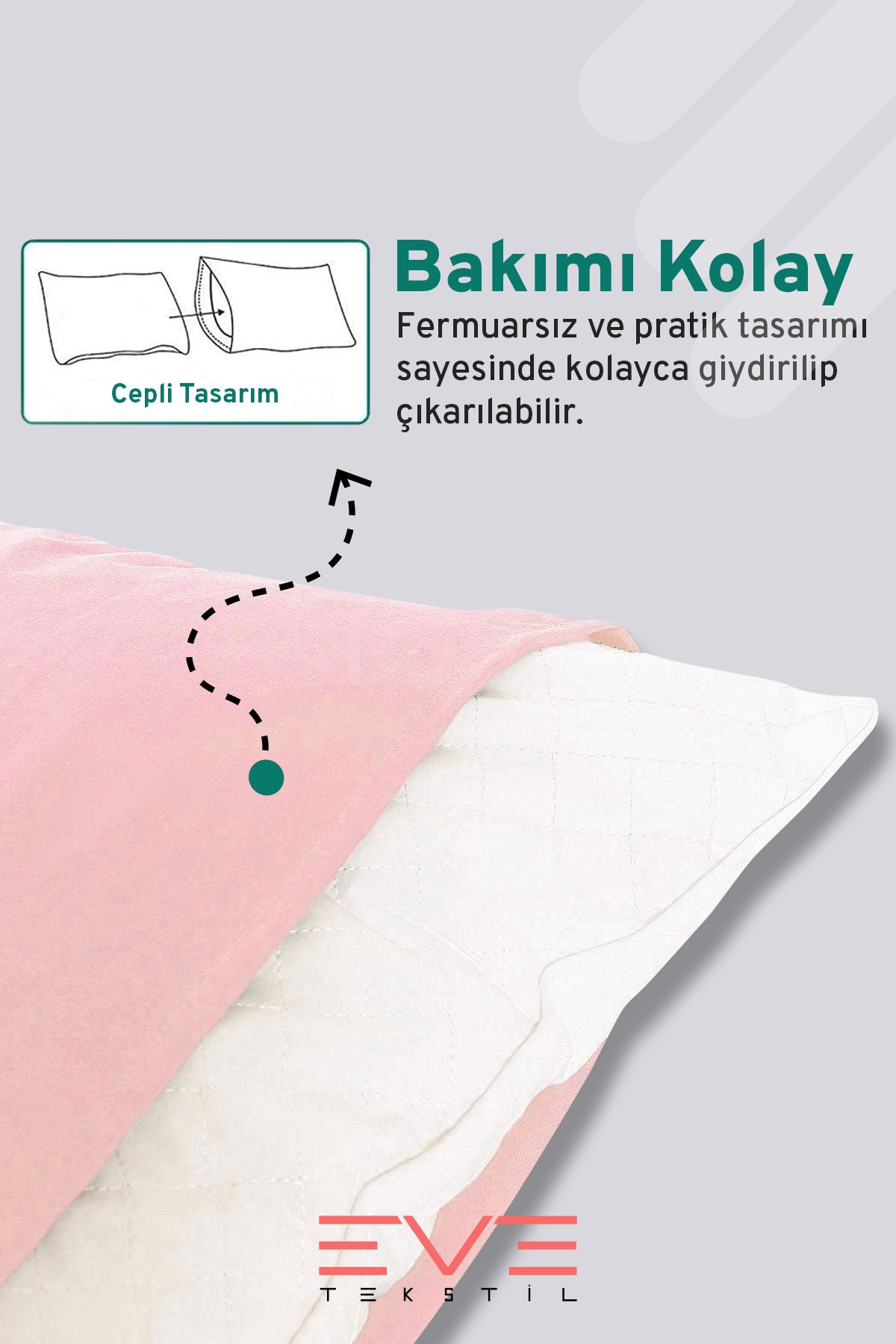 2 Adet RanForce Düz Pamuk Antibakteriyel Yıkanabilir Lüks Yastık Kılıfı 50x70cm