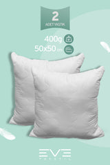 2 Adet Diamant Plus Kare Kırlent Yıkanabilir Antialerjik Silikon Elyaf Yastık 40x40cm 400 gr
