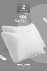 2 Adet Klimax Beyaz Serisi Kılıflı Fermuarlı Klimali Antialerjik Silikon Nano Elyaf Yastık 50x70cm