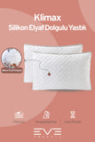 2 Adet Klimax Serisi Kılıflı Fermuarlı Klimali Antialerjik Silikon Nano Elyaf Yastık 50x70cm 900 gr