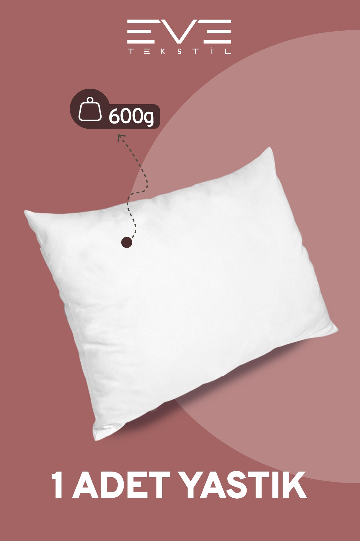 1 Adet Silikon Elyaf Nonwoven Yıkanabilir Antialerjik Vakumlu Yastık Seti 50x70cm 600 gr