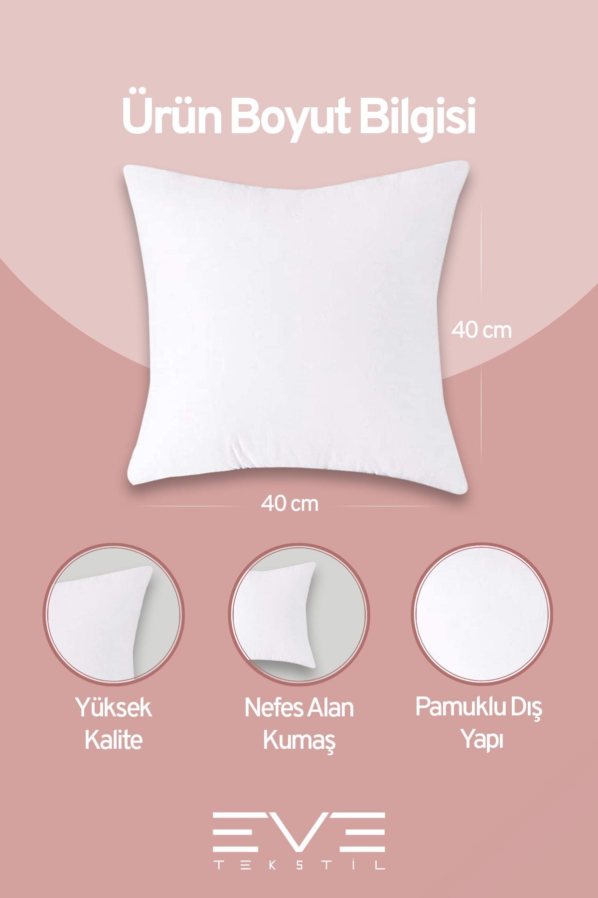 2 Adet Throw Serisi Antialerjik %100 Silikon Elyaf Dolgulu Kırlent Iç Kare Yastık 45x45cm 350gr