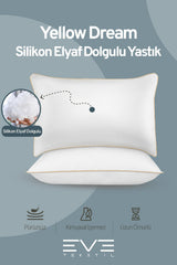 Yellow Dream Serisi Fermuarlı Antialerjik Silikon Elyaf Dolgulu Vakumlu Yastık 50x70cm 1200gr