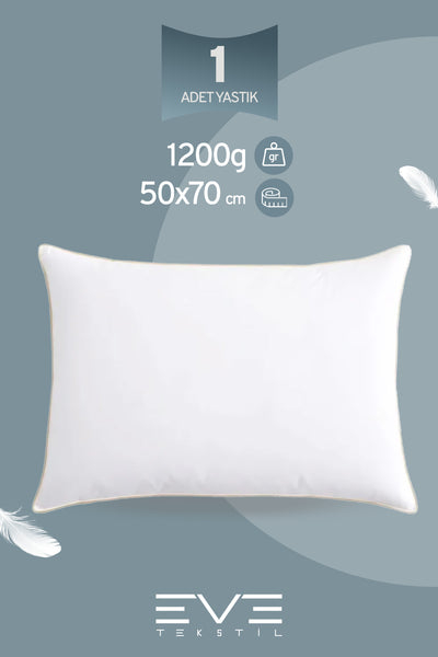 Yellow Dream Serisi Fermuarlı Antialerjik Silikon Elyaf Dolgulu Vakumlu Yastık 50x70cm 1200gr