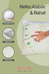 4 Adet Bamboo Serisi Kılıflı Fermuarlı Yıkanabilir Antialerjik Nano Elyaf Yastık 50x70cm 800 gr