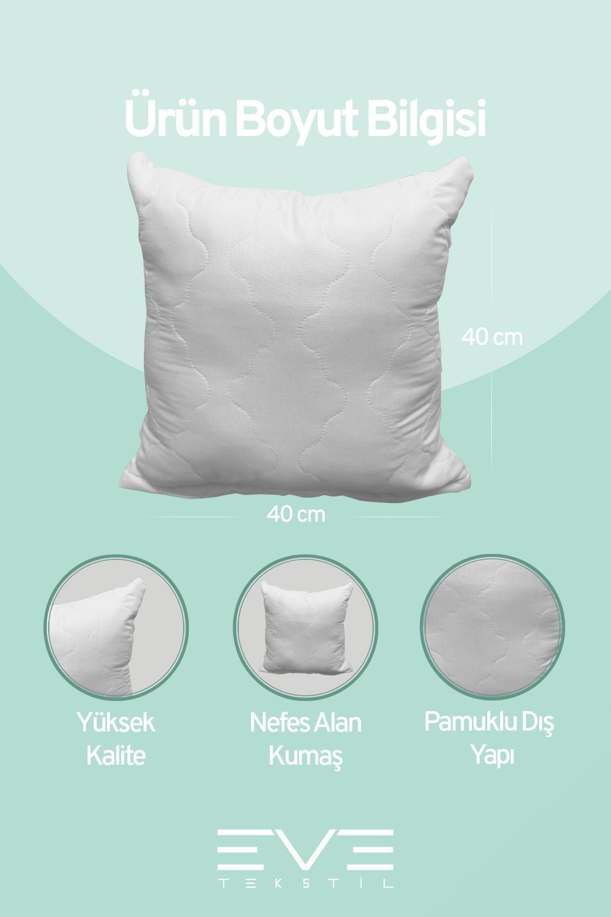 4 Adet Diamant Plus Kare Kırlent Yıkanabilir Antialerjik Silikon Elyaf Yastık 40x40cm 400 gr