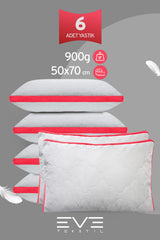6 Adet Pembe Serisi Kılıflı Fermuarlı Klimali Antialerjik Silikon Nano Elyaf Yastık 50x70cm