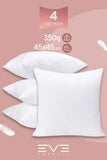 4 Adet Silikon Elyaf Dolgulu Kare Kırlent Iç Yastığı 350 gr
