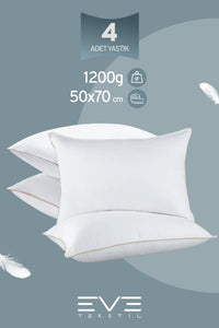 4 Adet Yellow Dream Serisi Fermuarlı Antialerjik Silikon Elyaf Dolgulu Yastık 50x70cm 1200gr
