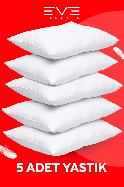 5 Adet Micro Silikon Elyaf Nonwoven Yıkanabilir Antialerjik Ev Ve Hotel Yastık 50x70cm 700 gr