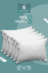 6 Adet Diamant Plus Kılıflı Fermuarlı Yıkanabilir Antialerjik Silikon Elyaf Yastık 50x70cm 800 gr