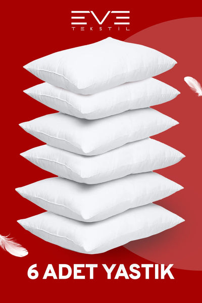 6 Adet Micro Silikon Elyaf Nonwoven Yıkanabilir Antialerjik Ev Ve Hotel Yastık 50x70cm 700 gr