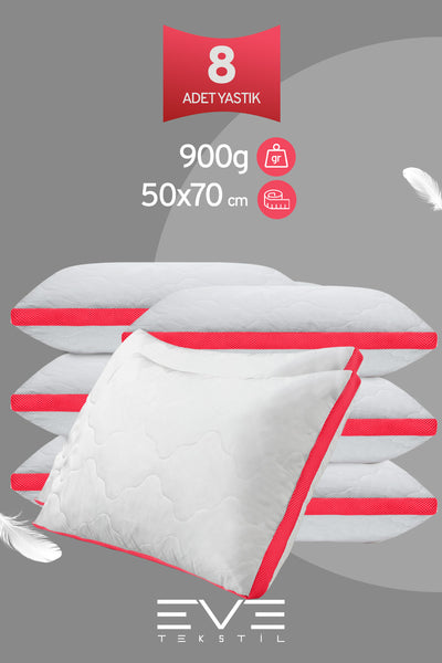 8 Adet Klimax Pembe Serisi Kılıflı Fermuarlı Klimali Antialerjik Silikon Nano Elyaf Yastık 50x70cm
