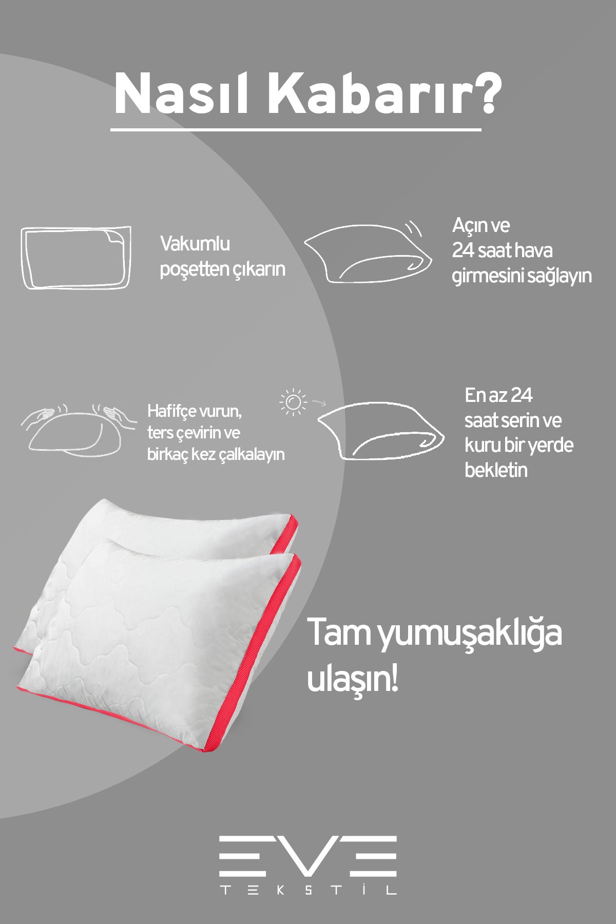 10 Adet Klimax Pembe Serisi Kılıflı Fermuarlı Klimali Antialerjik Silikon Nano Elyaf Yastık 50x70cm