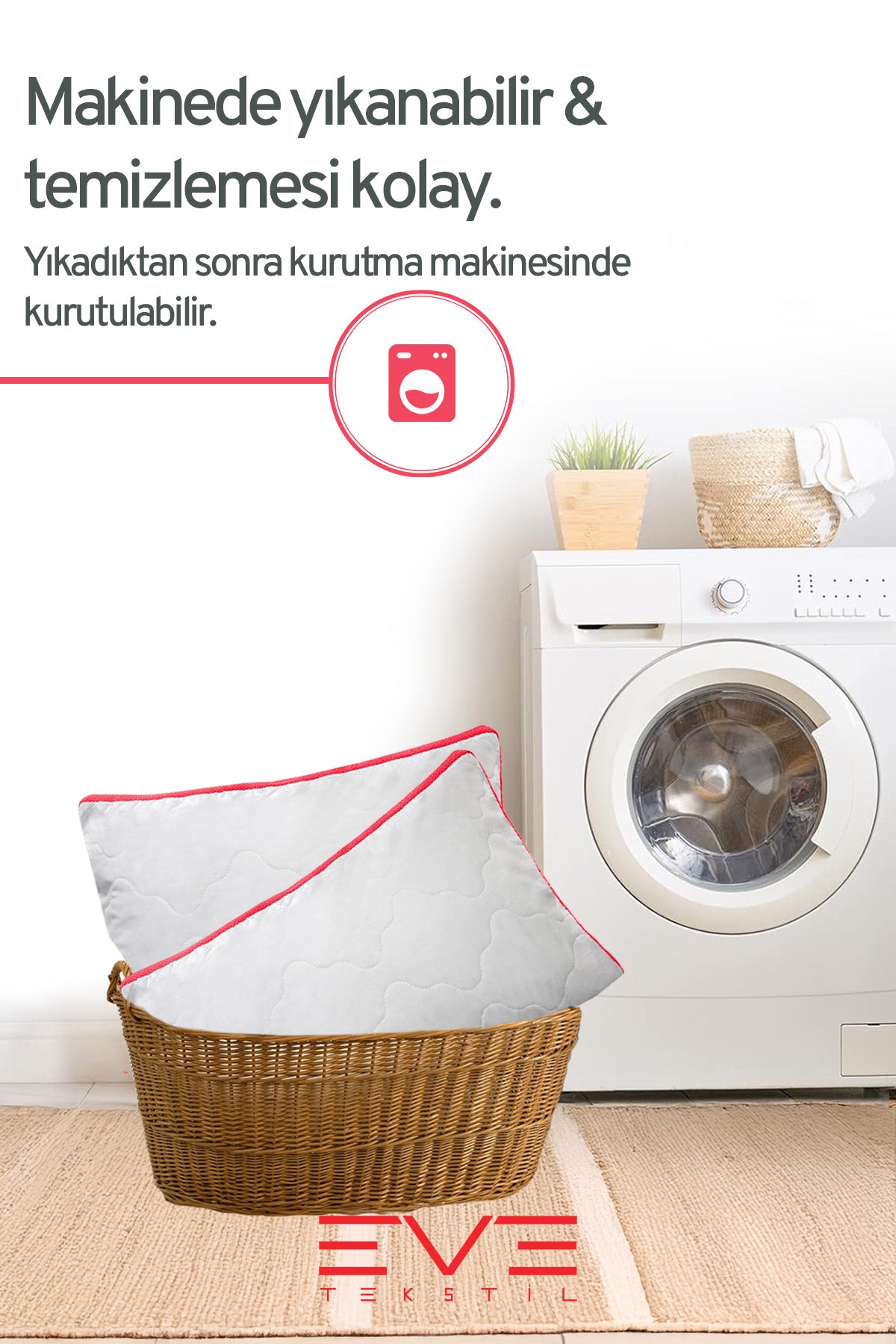 10 Adet Klimax Pembe Serisi Kılıflı Fermuarlı Klimali Antialerjik Silikon Nano Elyaf Yastık 50x70cm