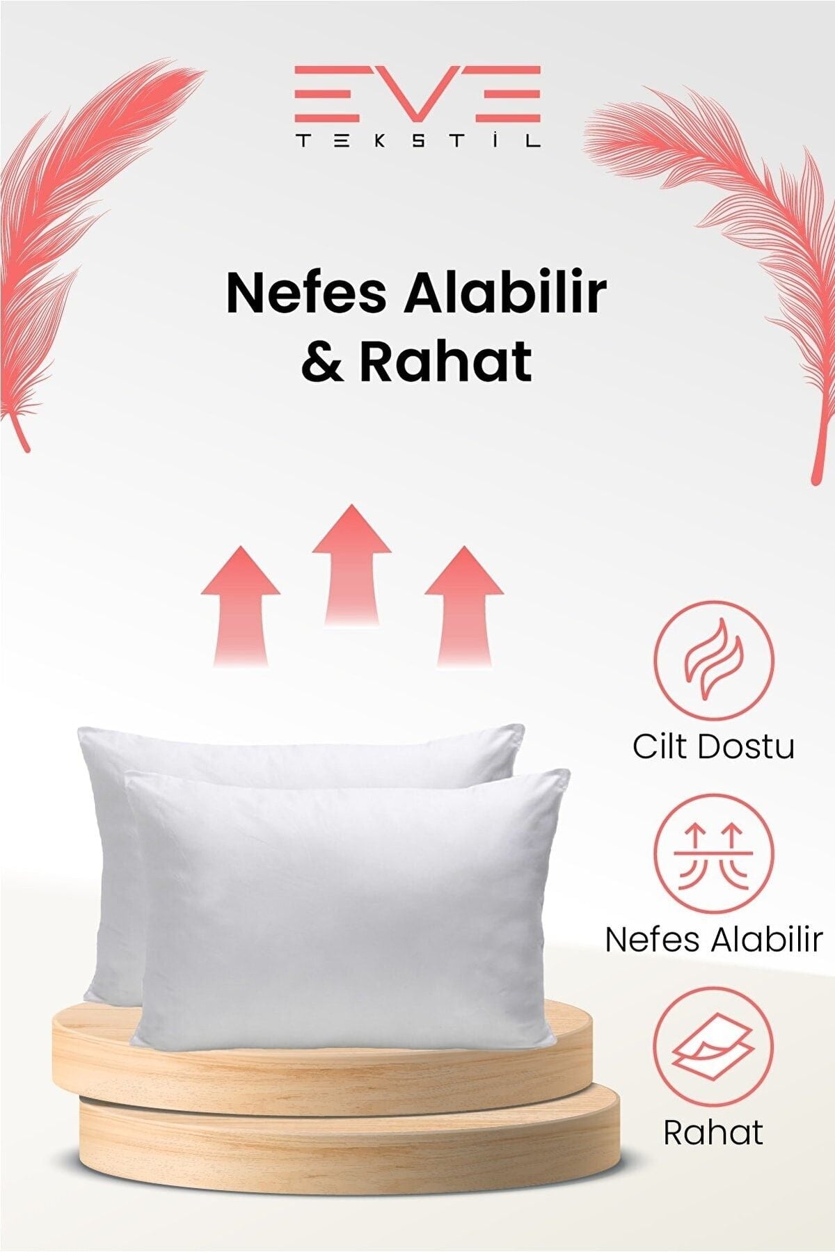 6 Adet Pollycotton Kılıflı Silikon Yastık 50 x 70 cm 900 gr