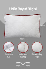 10 Adet Klimax Bordo Serisi Kılıflı Fermuarlı Klimali Antialerjik Silikon Nano Elyaf Yastık 50x70cm