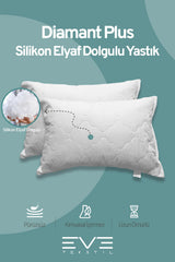 8 Adet Diamant Plus Kılıflı Fermuarlı Yıkanabilir Antialerjik Silikon Elyaf Yastık 50x70cm 800 gr