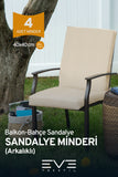 Bahçe - Salon - Balkon Arkalıklı Fermuarlı Bağlanabilir Yıkanabilir Sandalye Minderi 4 Adet