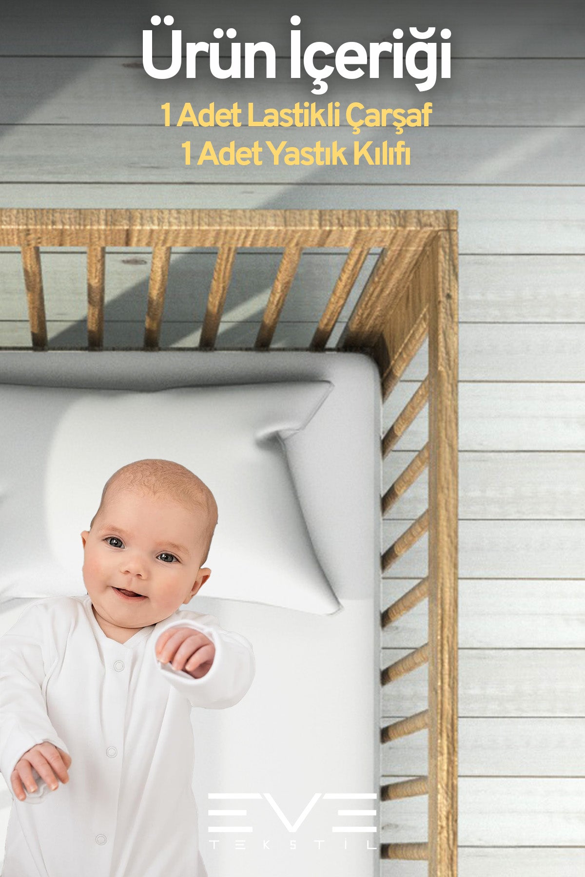 Bebek & Çocuk Antialerjik Pamuklu RanForce Lastikli Çarşaf ve Yastık Kılıfı Takımı