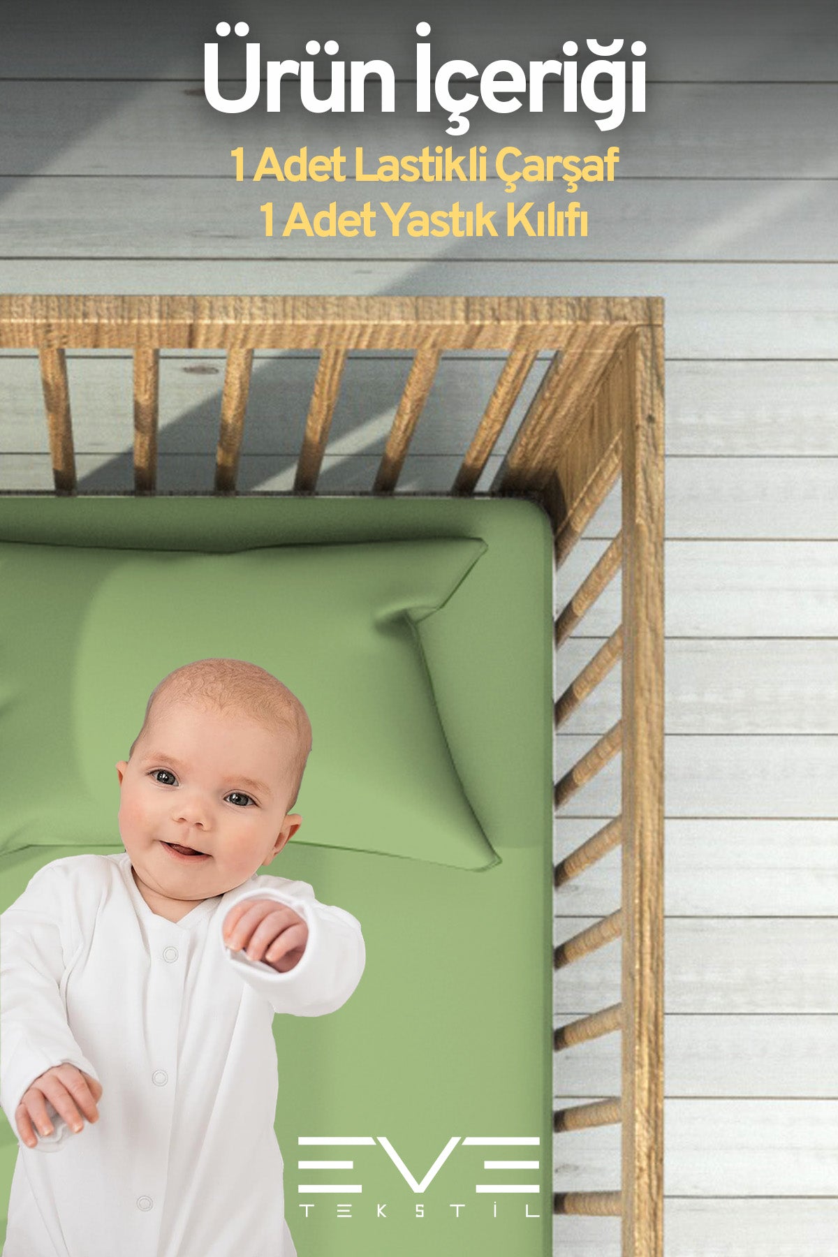 Bebek & Çocuk Antialerjik Pamuklu RanForce Lastikli Çarşaf ve Yastık Kılıfı Takımı
