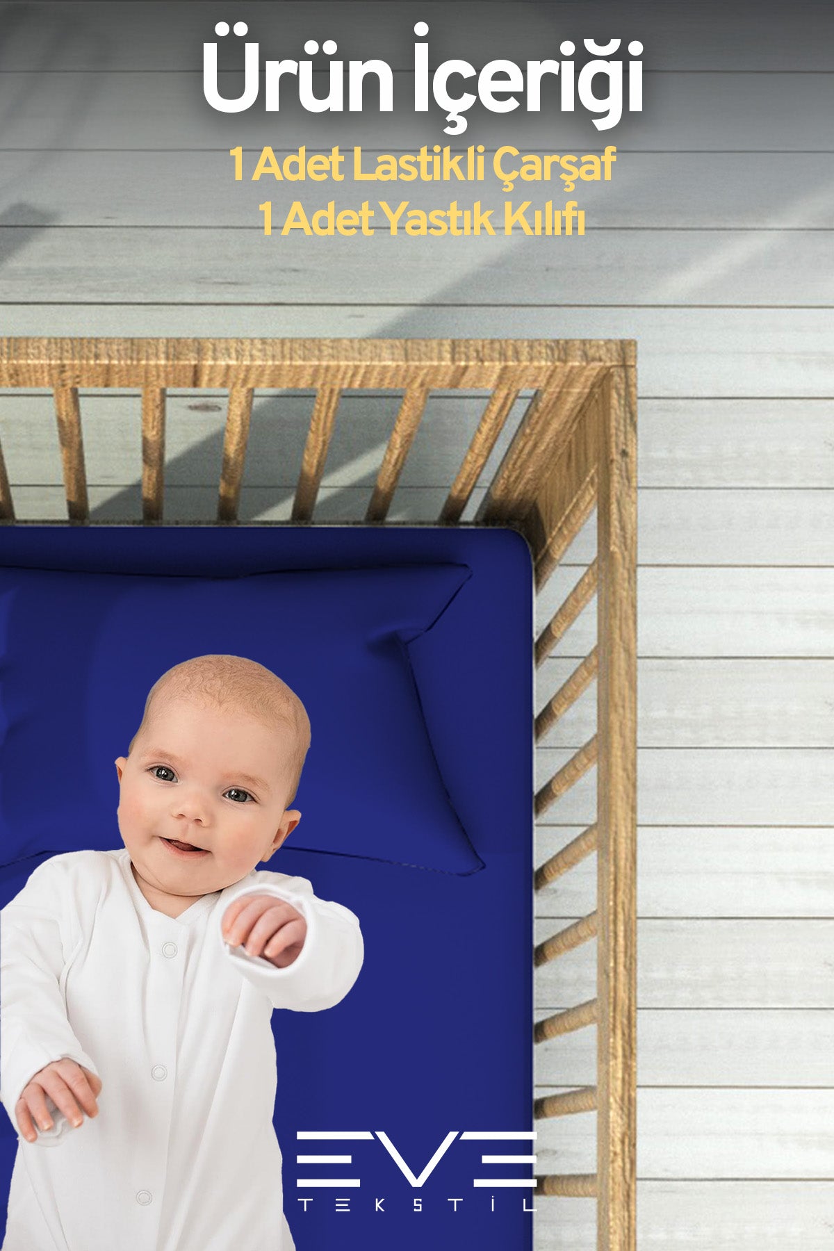 Bebek & Çocuk Antialerjik Pamuklu RanForce Lastikli Çarşaf ve Yastık Kılıfı Takımı