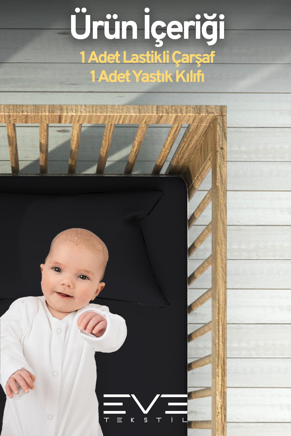 Bebek & Çocuk Antialerjik Pamuklu RanForce Lastikli Çarşaf ve Yastık Kılıfı Takımı