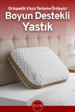 Boyun Destekli Terleme Önleyici Gelato Serisi Fermuarlı Ortopedik Visco YastıkKılıflı Antialerjik Ortopedik Visco Yastık 40x65 Cm
