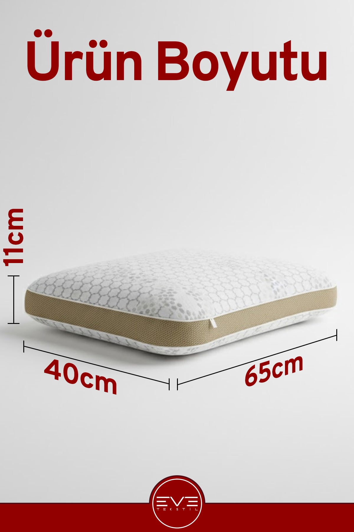 Boyun Destekli Terleme Önleyici Gelato Serisi Fermuarlı Ortopedik Visco YastıkKılıflı Antialerjik Ortopedik Visco Yastık 40x65 Cm