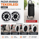 Çok Amaçlı Lüks Ses Yapmaz Pazar Arabası Tekerliği 17 Cm