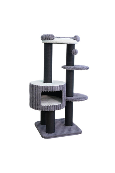 Zampa Cosmo Kedi Tırmalama 68×68×119 cm – 3 Katlı Kedi Aktivite Merkezi