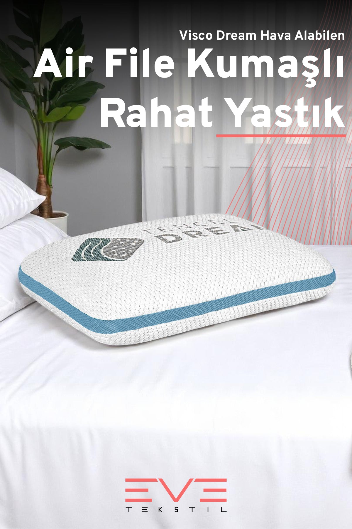 Air File Kumaşlı Visco Dream Hava Alabilen Ortopedik Yastık