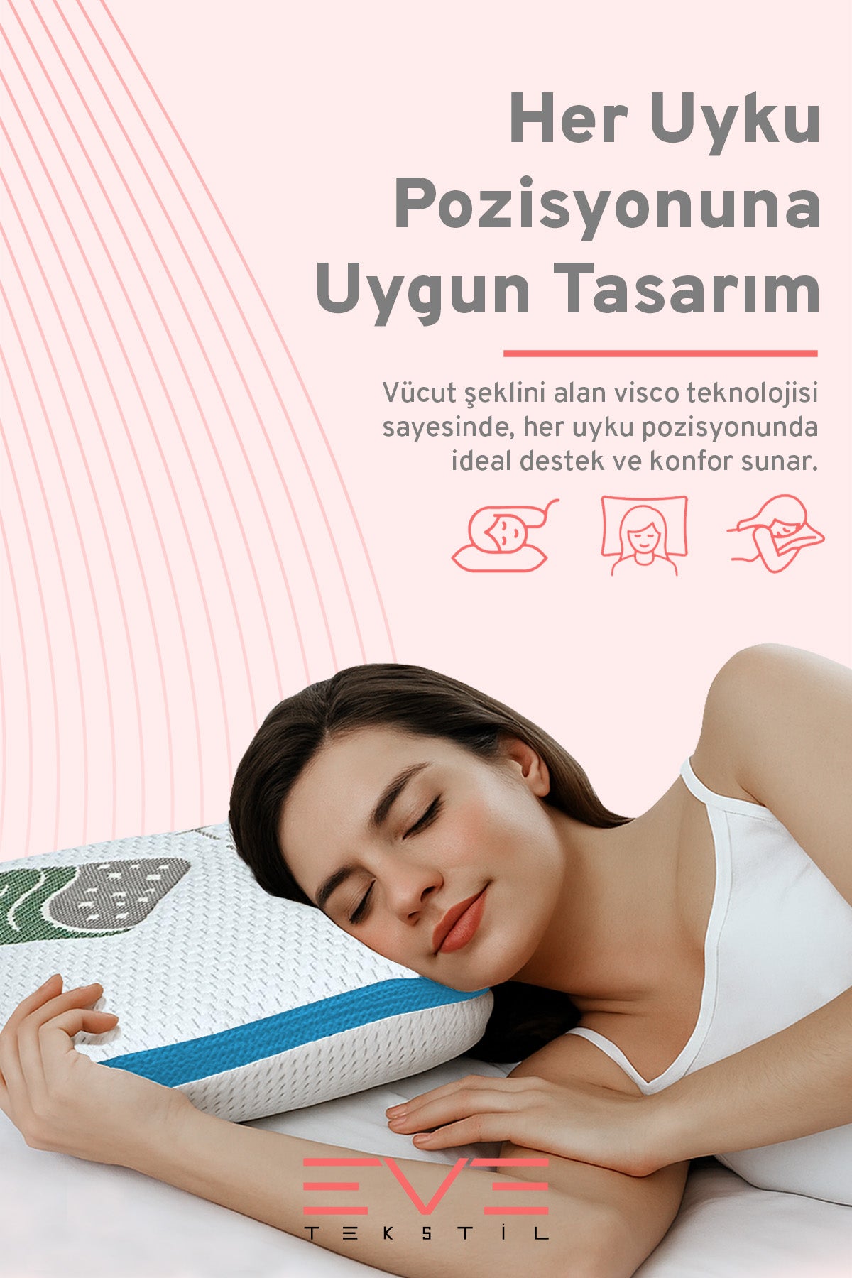 Air File Kumaşlı Visco Dream Hava Alabilen Ortopedik Yastık