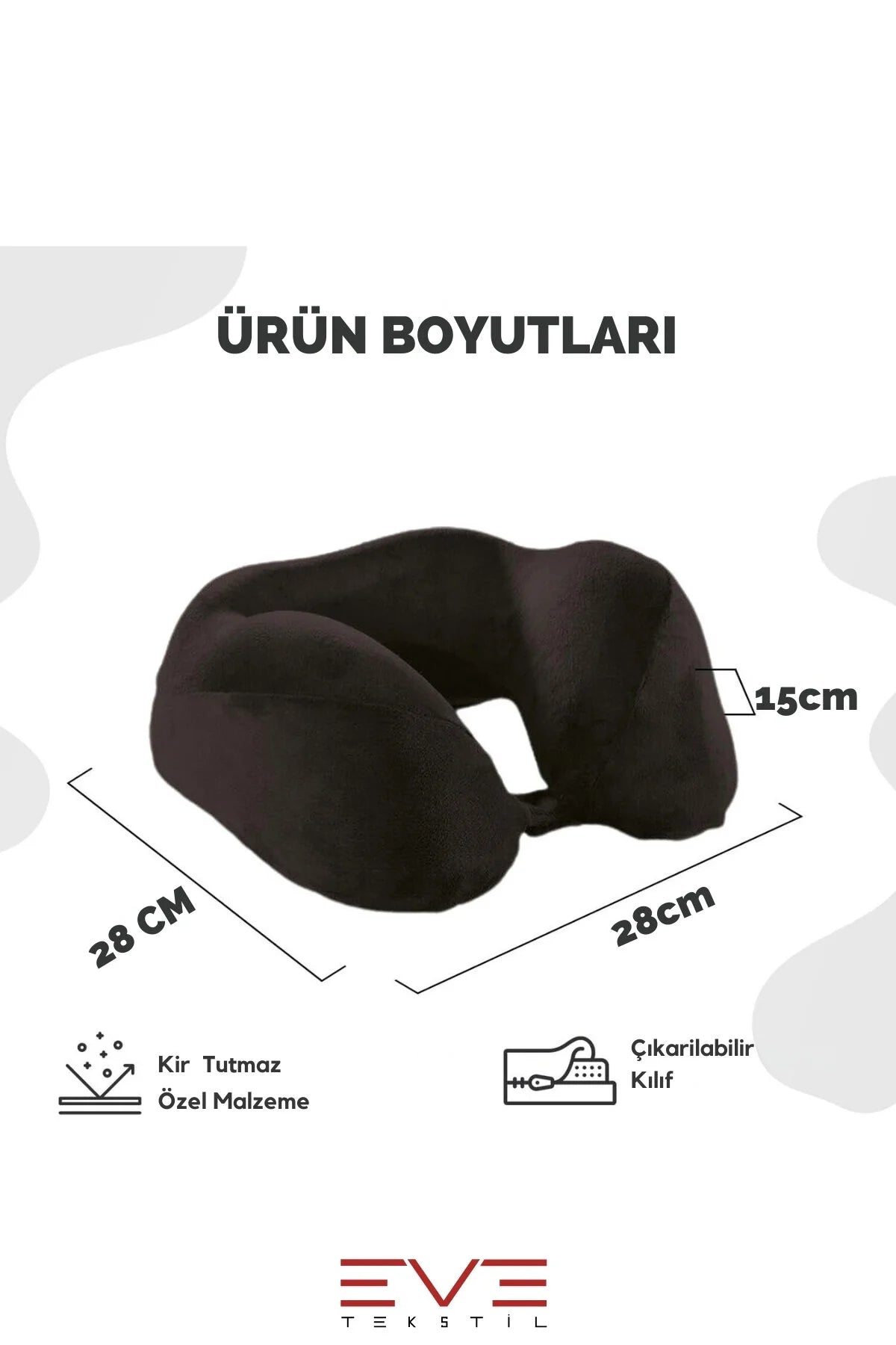 Ortopedik Boyun Yastığı Visco Boyun Destekli Seyahat Yastığı Hipoalerjik