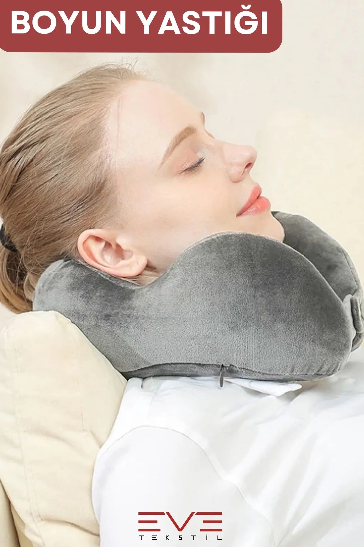 Ortopedik Boyun Yastığı Visco Boyun Destekli Seyahat Yastığı Hipoalerjik