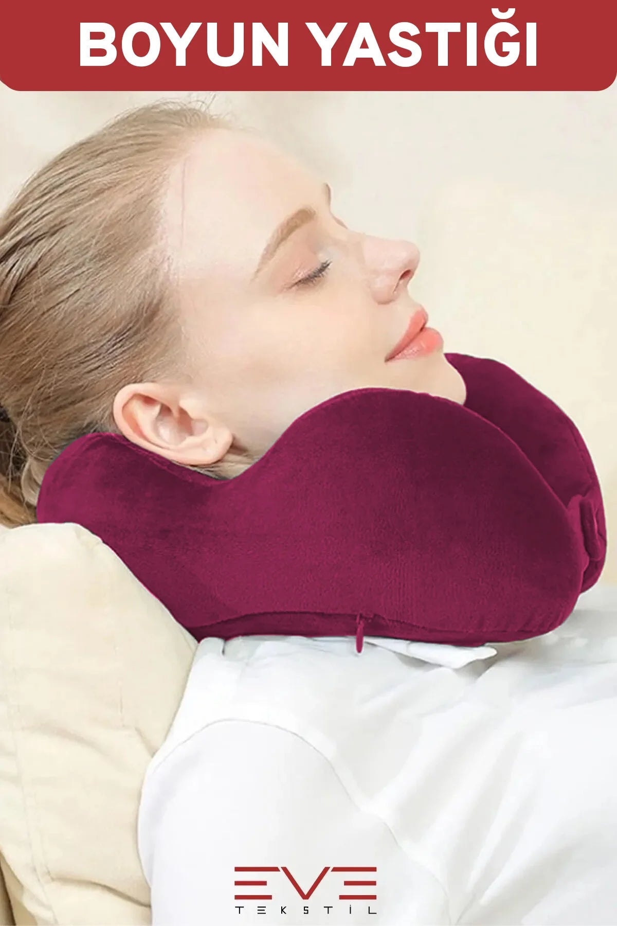 Ortopedik Boyun Yastığı Visco Boyun Destekli Seyahat Yastığı Hipoalerjik