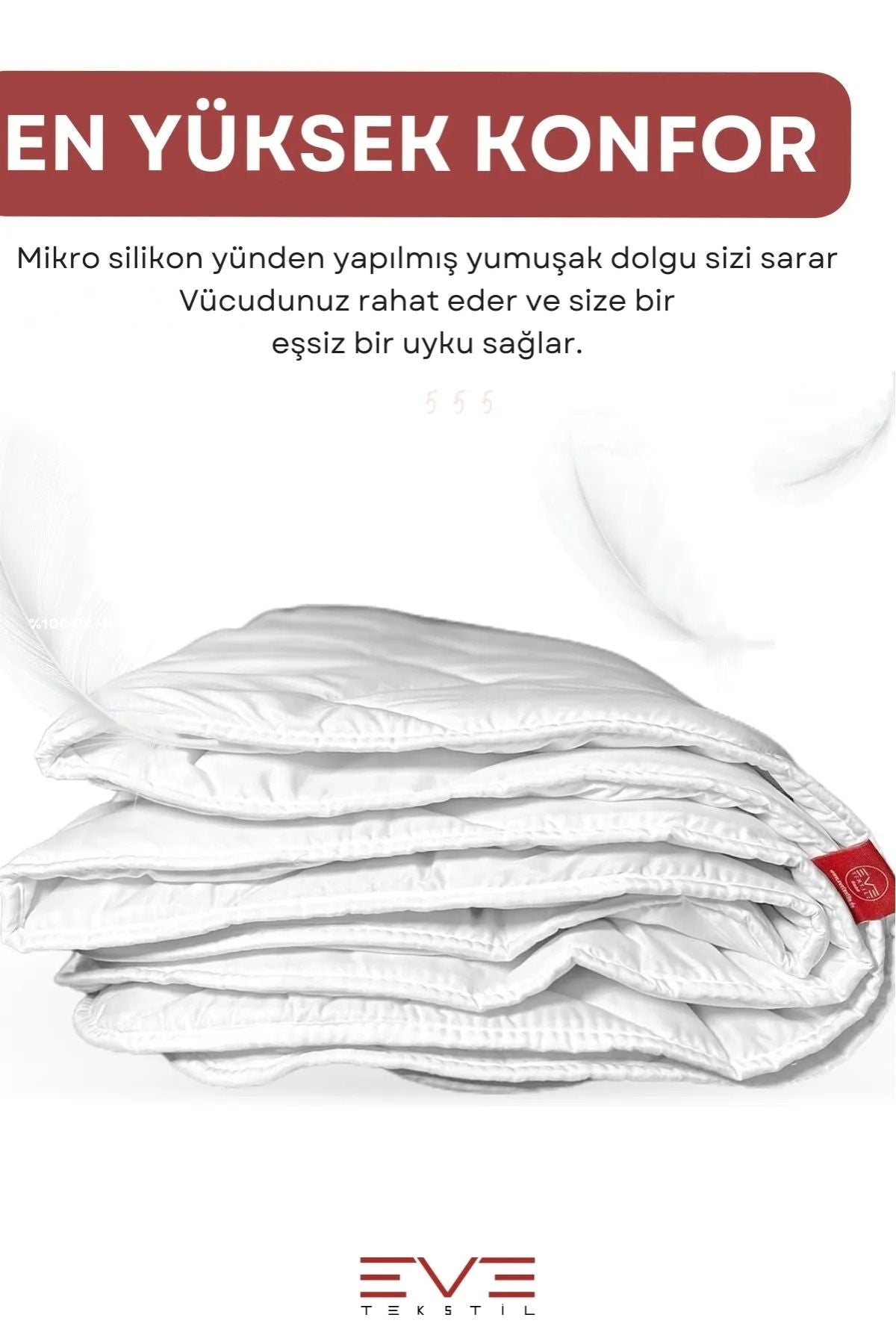 Kapitone Yüksek Kaliteli 4 Mevsim Kullanılabilir Microfiber Soft Çift Kişilik Antialerjik Yorgan