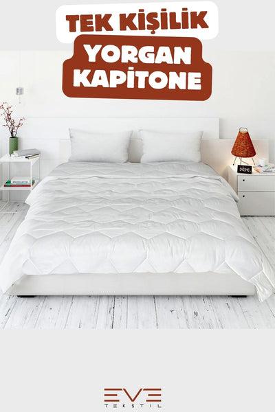 Kapitone Yüksek Kaliteli 4 Mevsim Kullanılabilir Microfiber Soft Tek Kişilik Antialerjik Yorgan