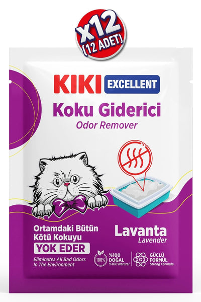 Ikı Excellent Lavanta Kokulu Kedi Koku Giderici – 25 Gr x 12 Adet | Güçlü Koku Emici Granül, Hijyenik Kum Ferahlatıcı