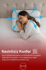 Boyun Destekli Terleme Önleyici Gelato Serisi Fermuarlı Ortopedik Visco YastıkKılıflı Antialerjik Ortopedik Visco Yastık 40x65 Cm