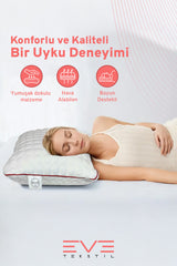 Kolajen Kumaş Boyun Destekli Visco Parçacıklı Fermuarlı Kılıflı Antialerjik Ortopedik Visco Yastık 40x65 Cm