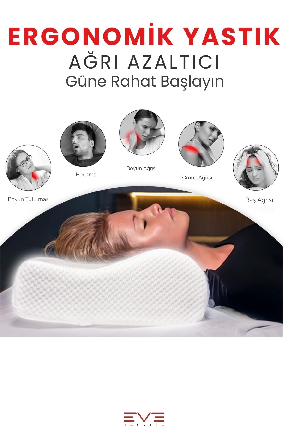 Mega Boy Ortopetik Visco Yastık Boyun Destekli & Bel Ağrısı İçin Hipoalerjik 60x40 Cm Visco Yastık