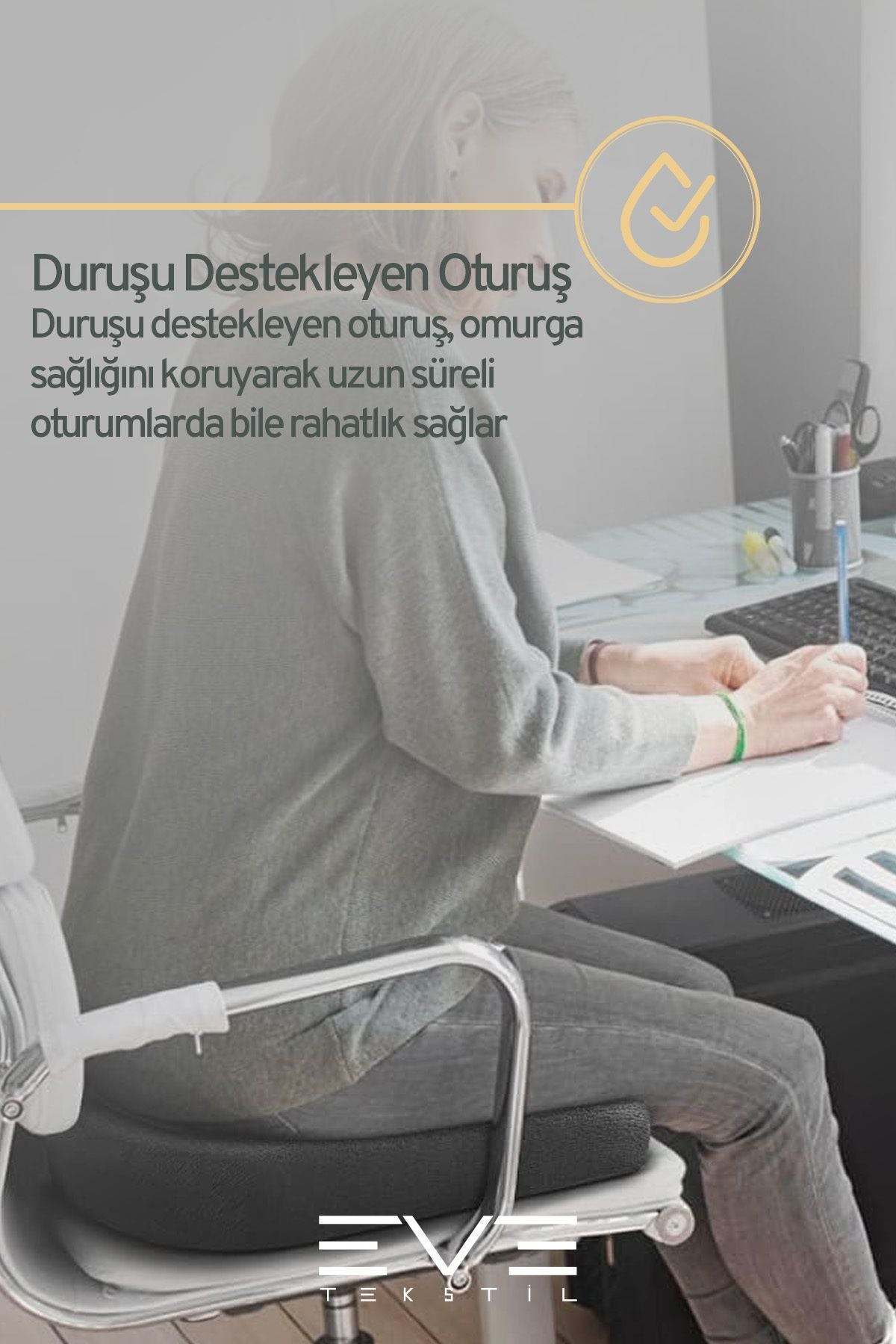 Ortopedik Oturma Simidi Koltuk Minderi Kuyruk Sokumu Araç Koltuk Sandalye Fermuarlı Visco Yastık