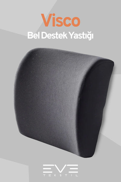 Oto Araç Sandalye Ofis Minderi Ortopedik Bel Minderi Fermuarlı Ortopedik Visco Sırt Yastığı