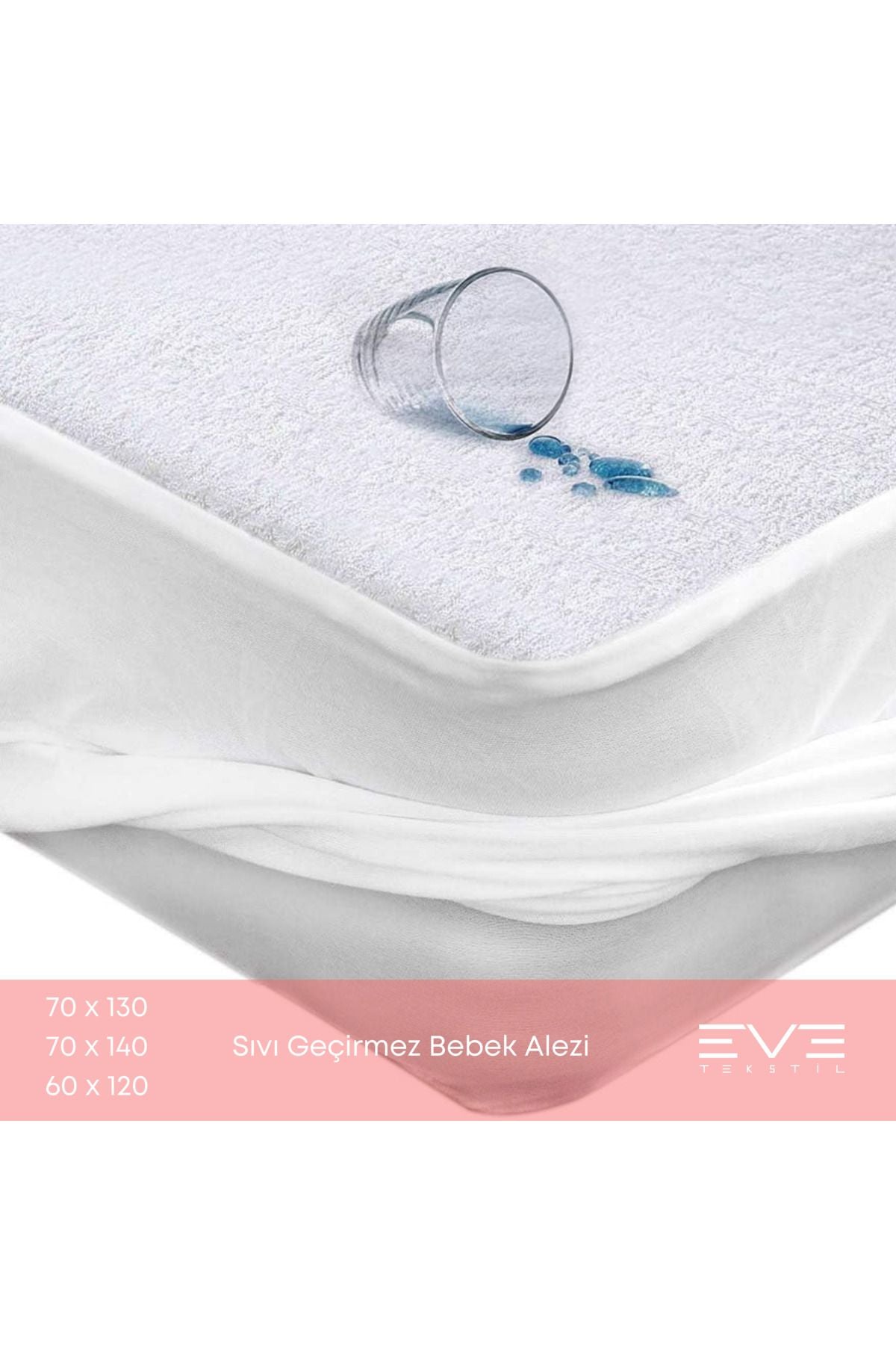 Pamuklu Fitted Lastikli Sıvı Geçirmez Bebek Alezi