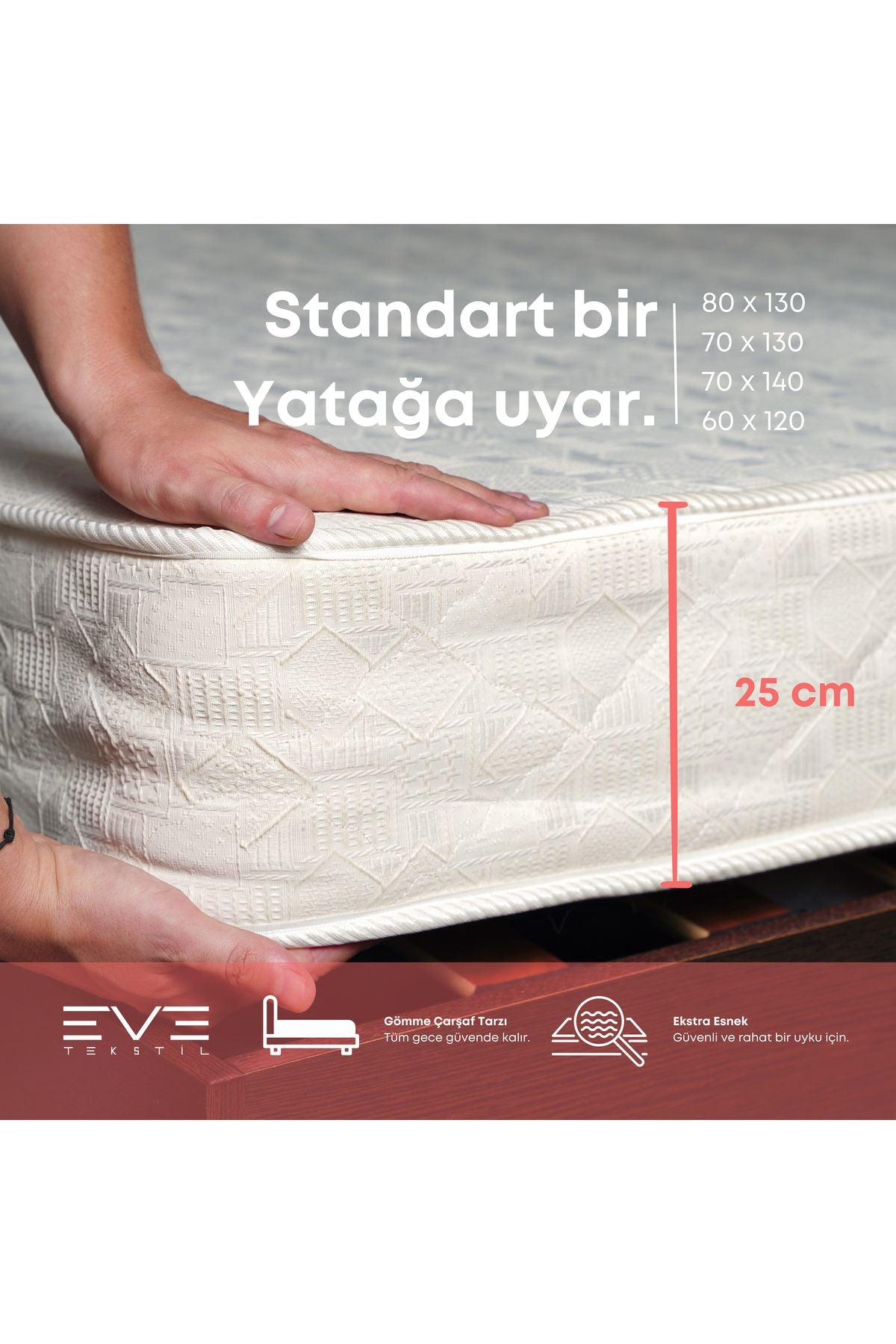 Pamuklu Fitted Lastikli Sıvı Geçirmez Bebek Alezi