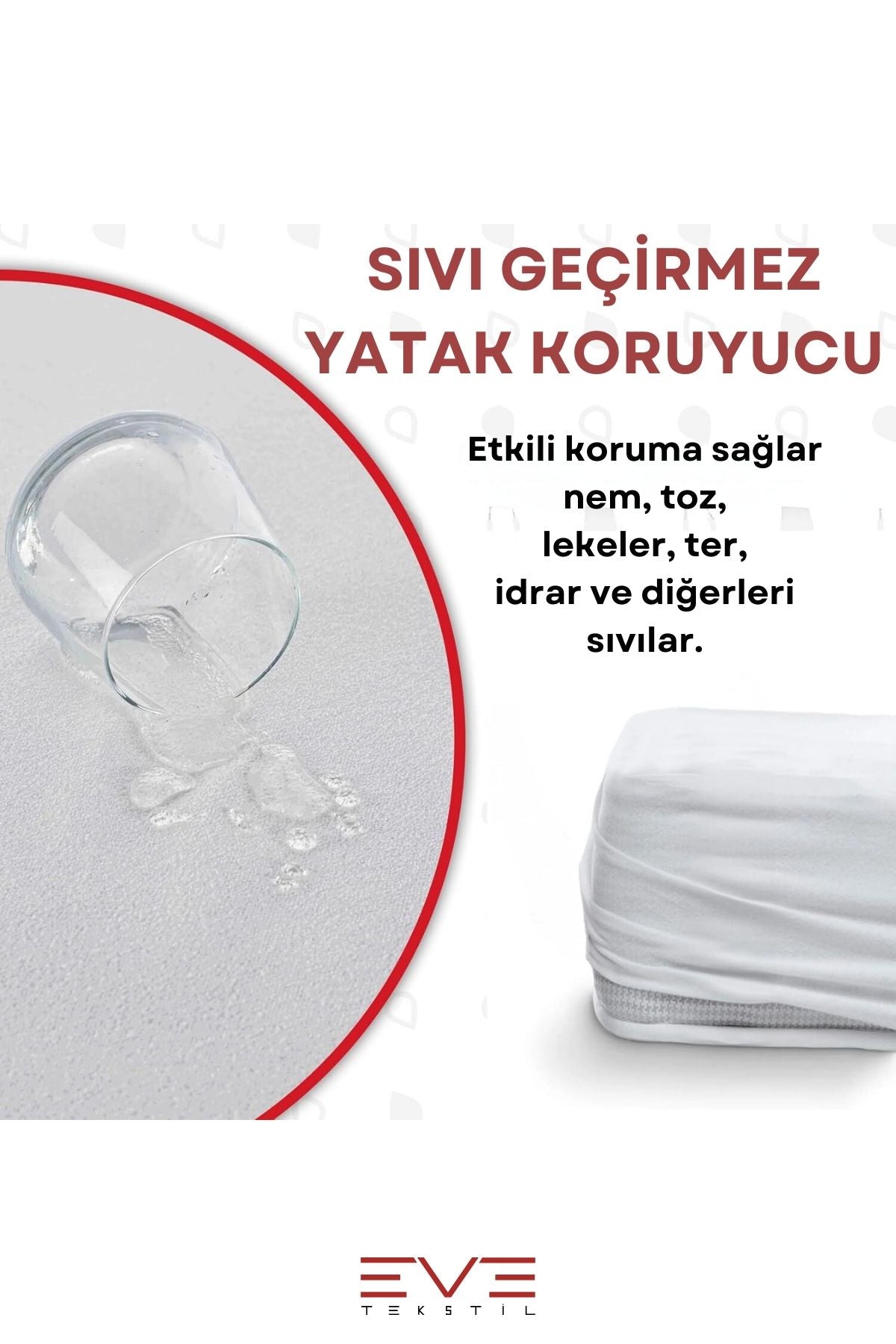 Su Sıvı Geçirmez Su Emmez Terletmez Yatak Koruyucu Alezi Mikro Yatak Koruyucu %100 Pamuk Alez Fitted