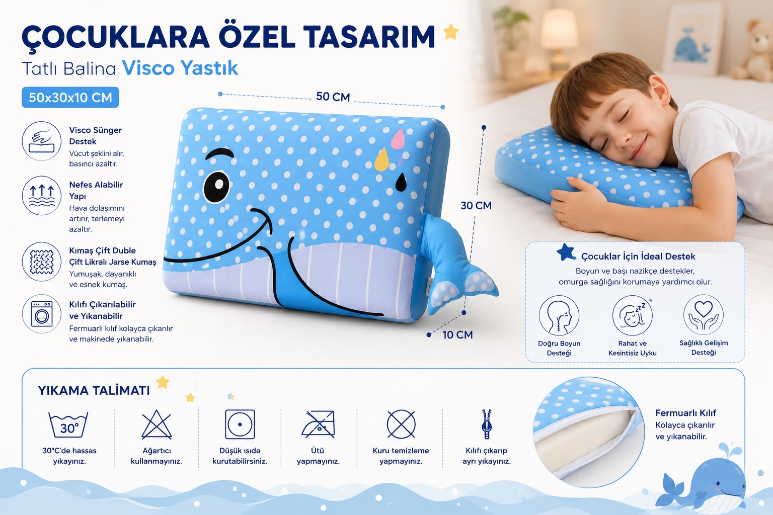 TATLI BALİNA VİSCO YASTIK