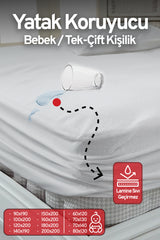 Fitted Pamuklu Bebek / Tek / Çift Kişilik Sıvı Geçirmez Yatak Koruyucu Lastikli Çarşaf Alez
