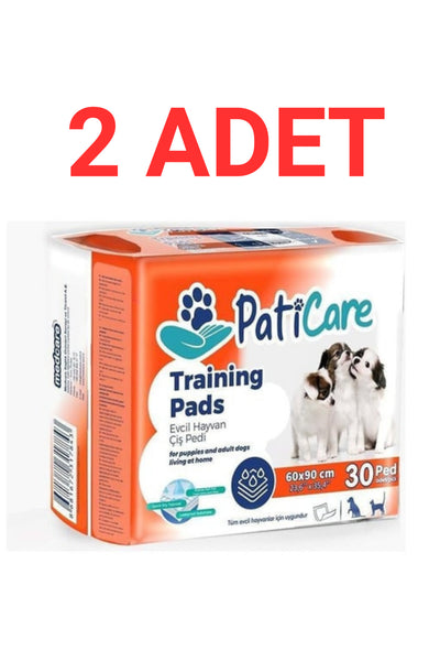 Paticare TrainingPads Yavru Köpek Tuvalet Eğitim Pedi 60x90 cm – 30'lu 2 Paket Ultra Emici Köpek Çiş Pedi